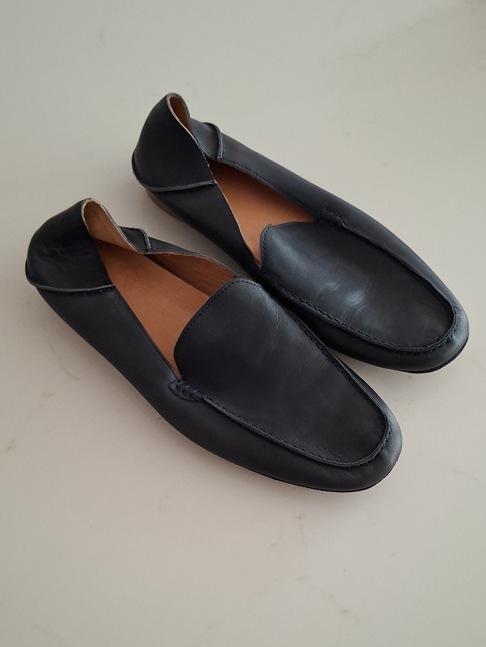 Calibre Classic Luxury Designer Genuine Leather Navy Slip-on Loafers (EU 42)